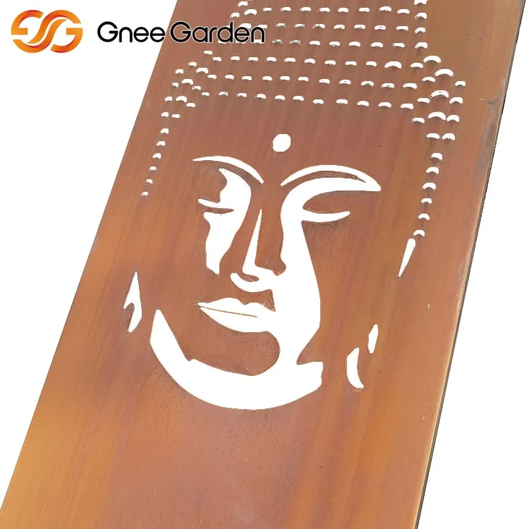 Layar Taman Privasi Buddha Corten