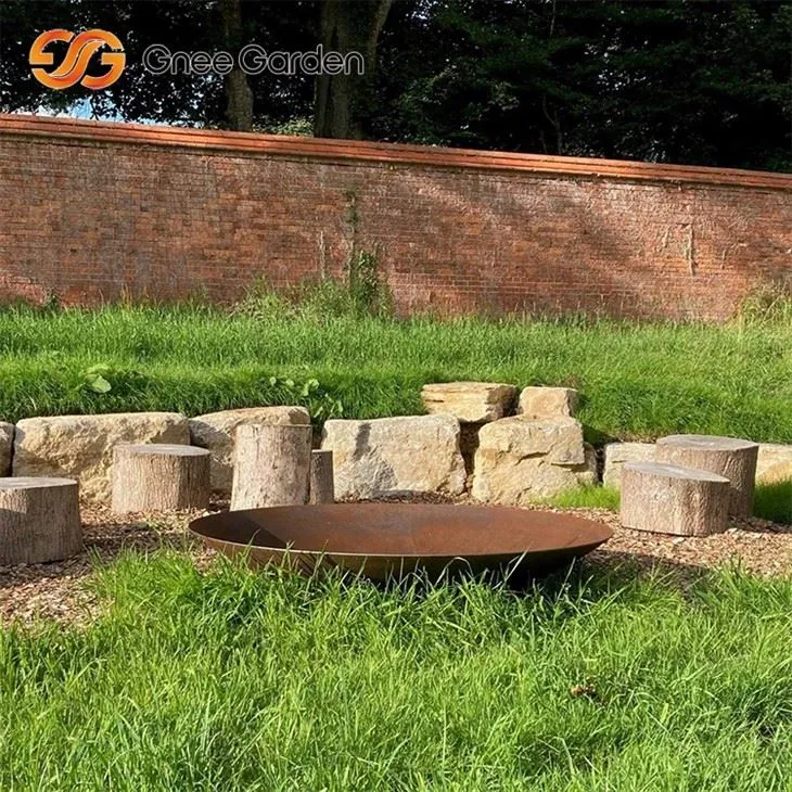 Desain lubang api modern baja corten