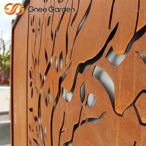 Panel Privasi Taman Siluet Pohon Logam Corten
