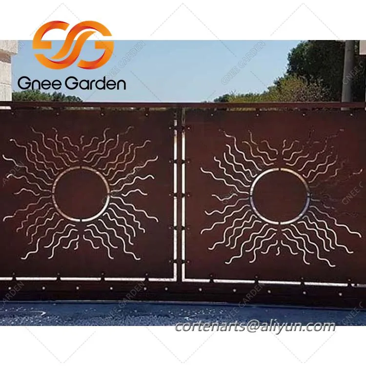 Gerbang Taman Baja Corten Logam