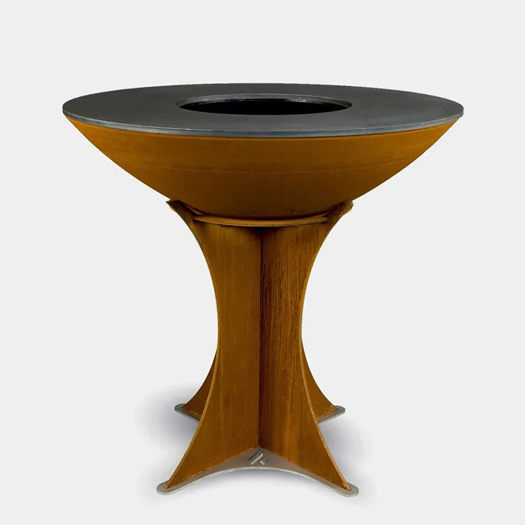 Pemanggang BBQ Kayu Luar Ruangan Corten Steel