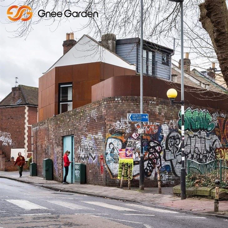 Panel kelongsong logam efek karat korten