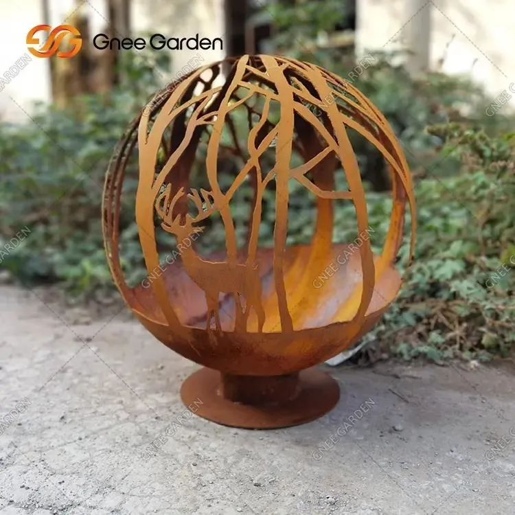 Sphere Api Baja Corten Premium untuk Penggunaan Taman