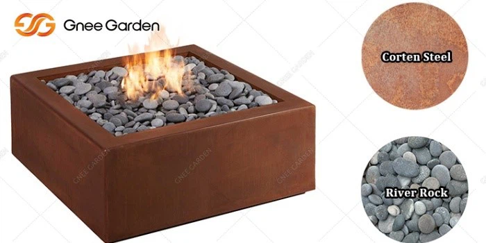 Corten Steel Propane fire bowl Corten Steel Propane fire bowl