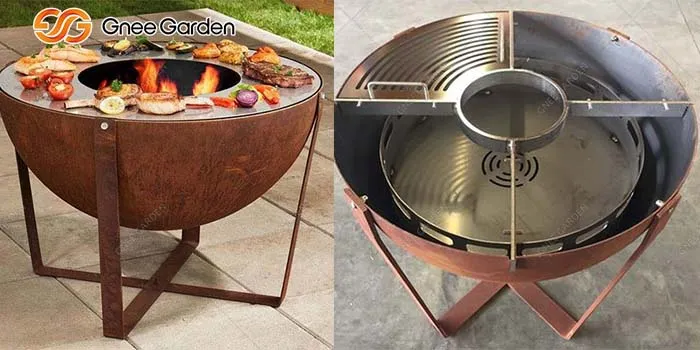 Round Corten steel BBQ Round Corten steel BBQ